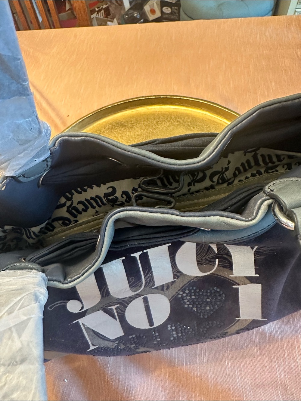 Juicy Couture Navy Blue Juicy No.1 vintage Tote daydreamer purse nwt rare - Picture 5 of 8